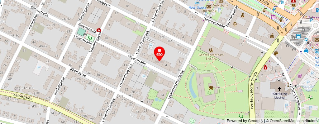 Street map section around the address