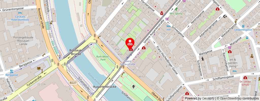 Street map section around the address