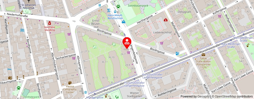 Street map section around the address