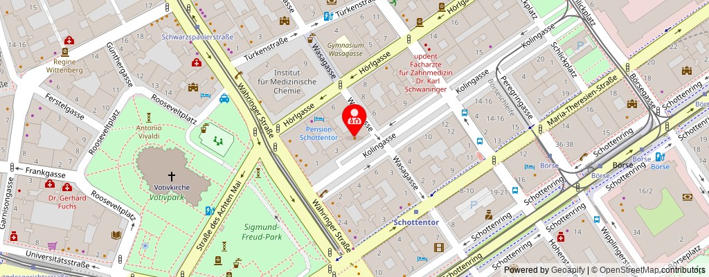 Street map section around the address