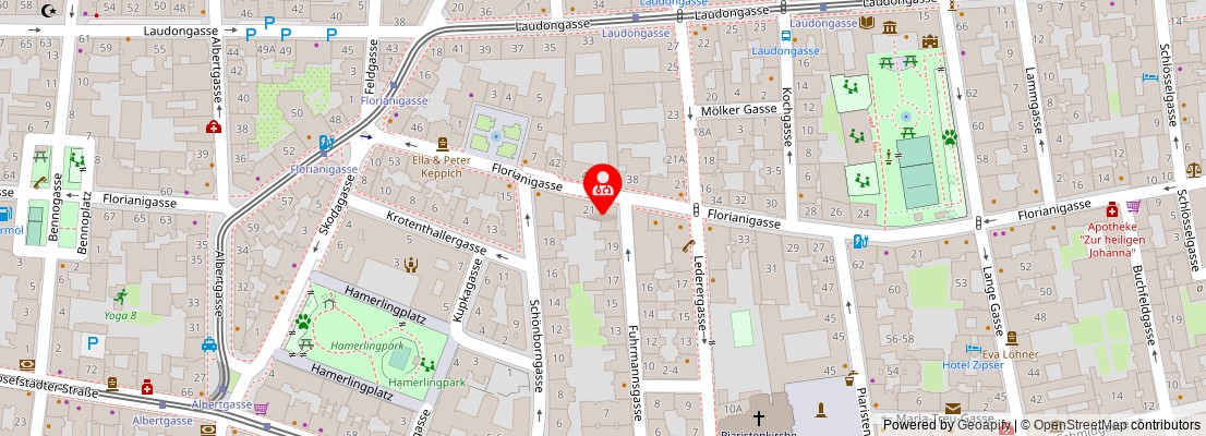 Street map section around the address