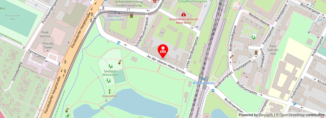 Street map section around the address