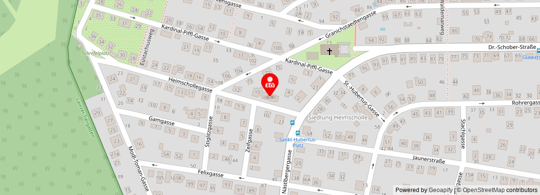 Street map section around the address