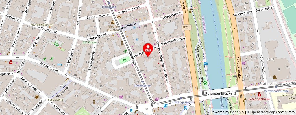 Street map section around the address