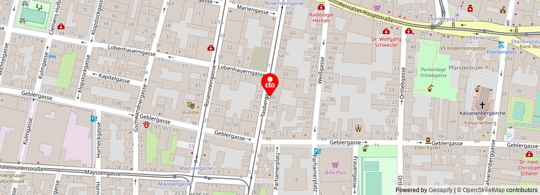 Street map section around the address