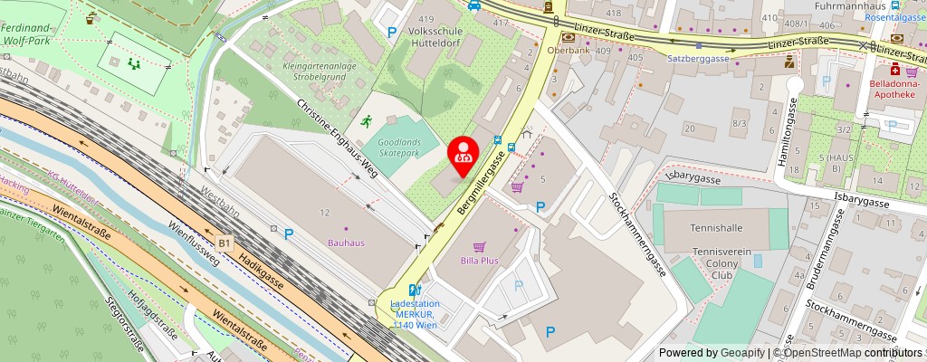 Street map section around the address