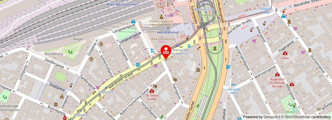 Street map section around the address
