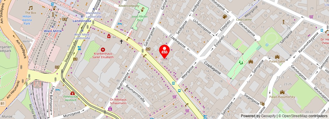 Street map section around the address