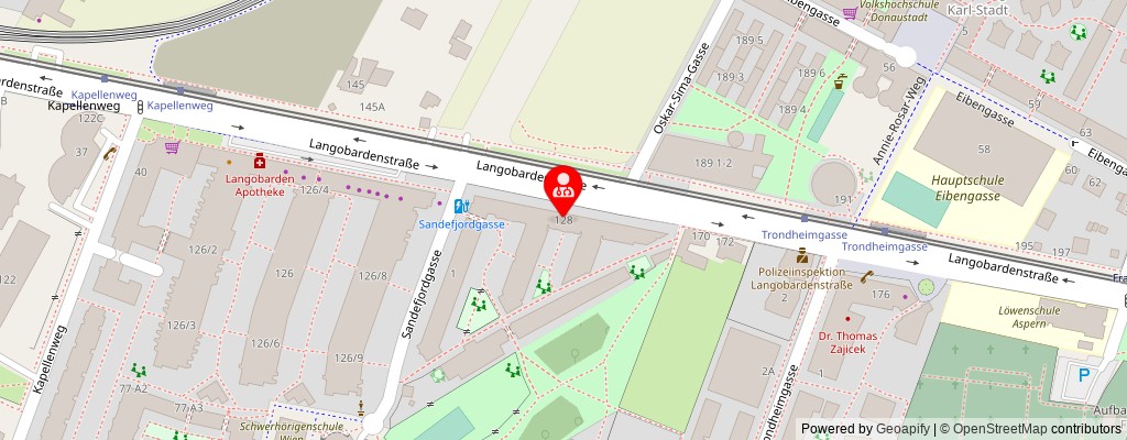 Street map section around the address