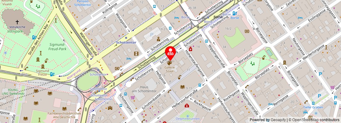 Street map section around the address