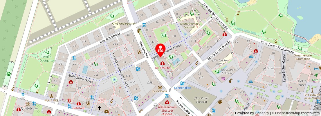 Street map section around the address