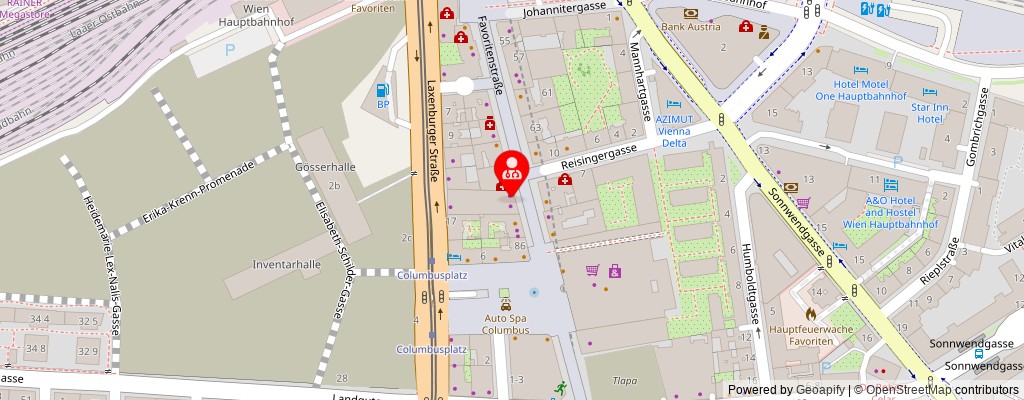 Street map section around the address