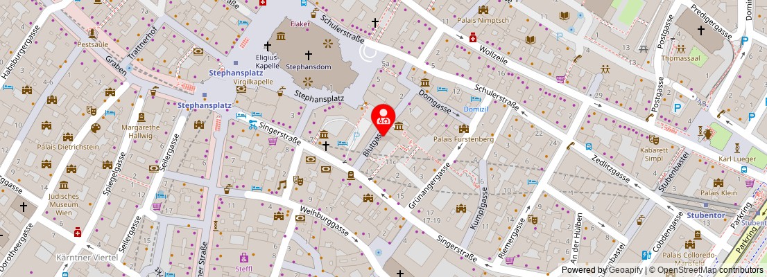 Street map section around the address