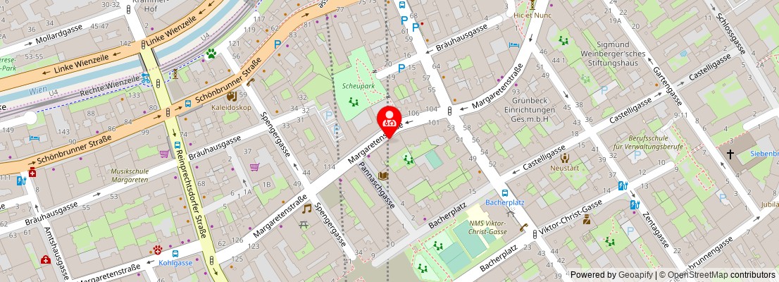 Street map section around the address