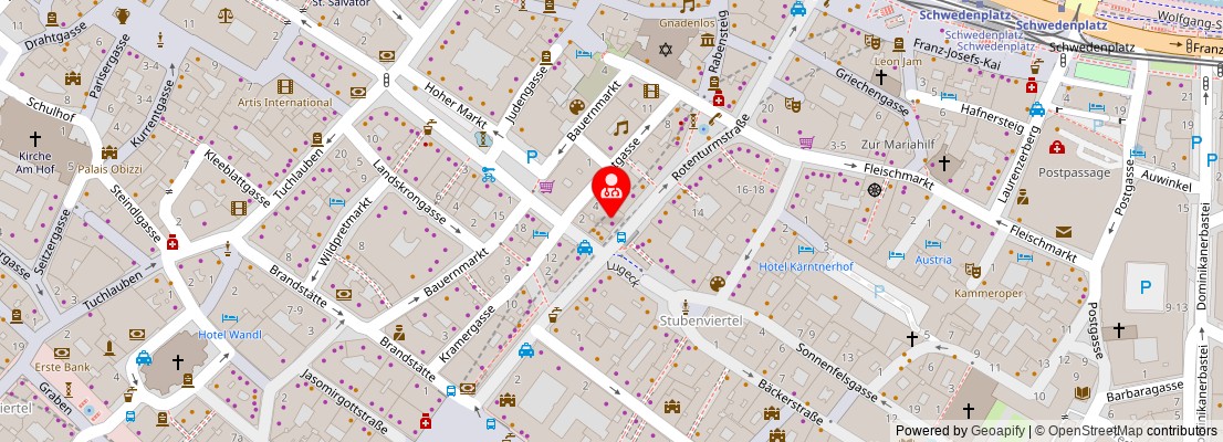 Street map section around the address