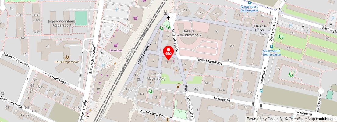 Street map section around the address