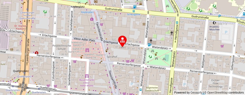 Street map section around the address