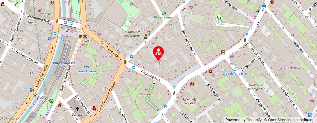 Street map section around the address