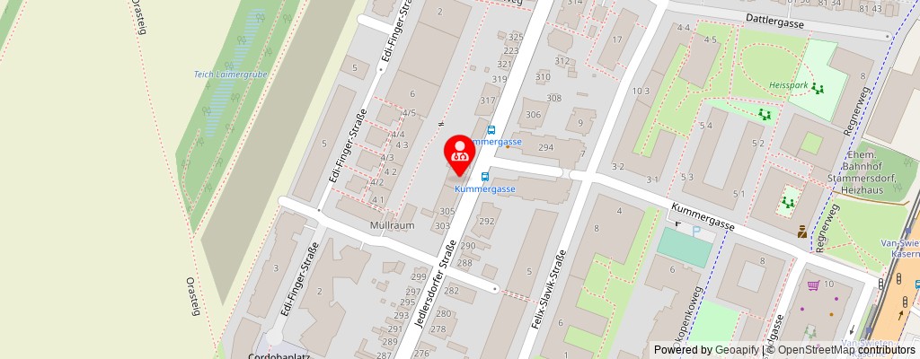 Street map section around the address
