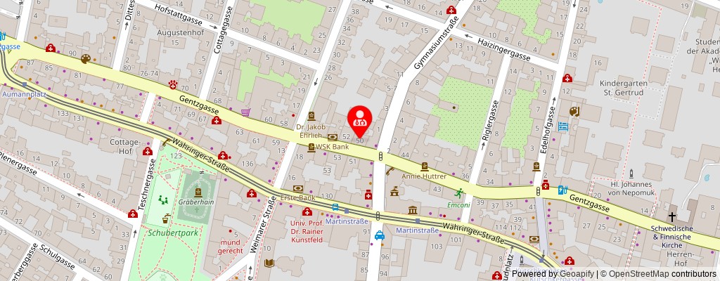 Street map section around the address