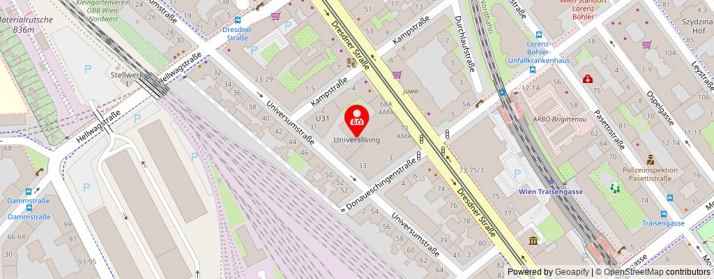 Street map section around the address
