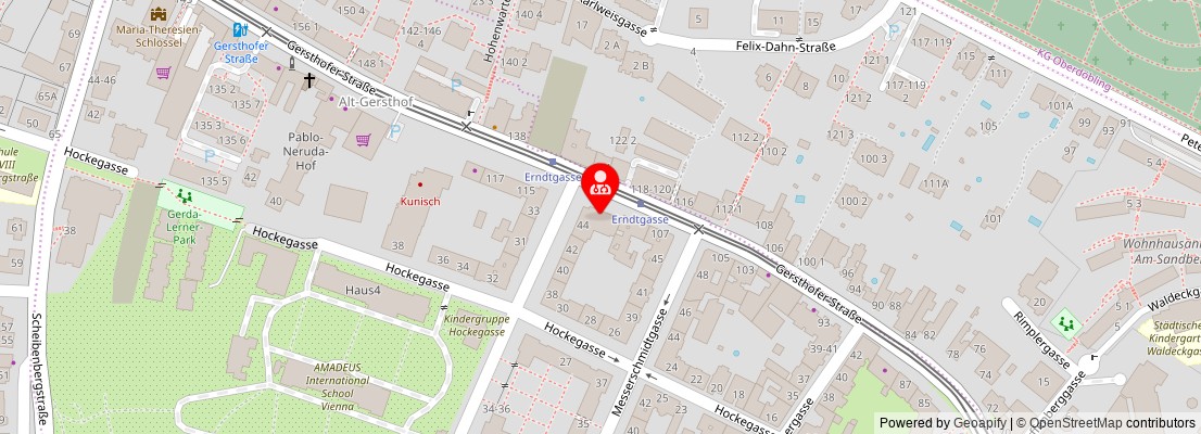 Street map section around the address