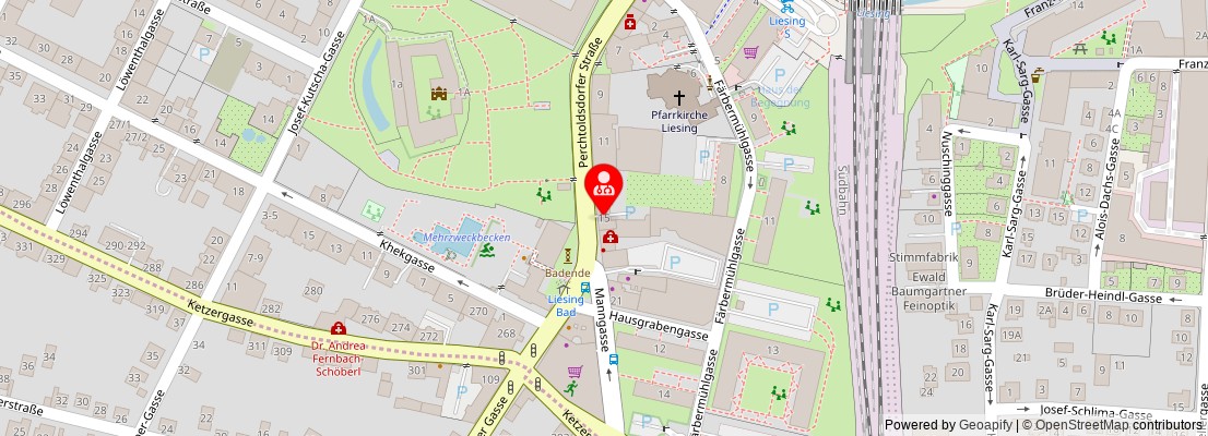 Street map section around the address