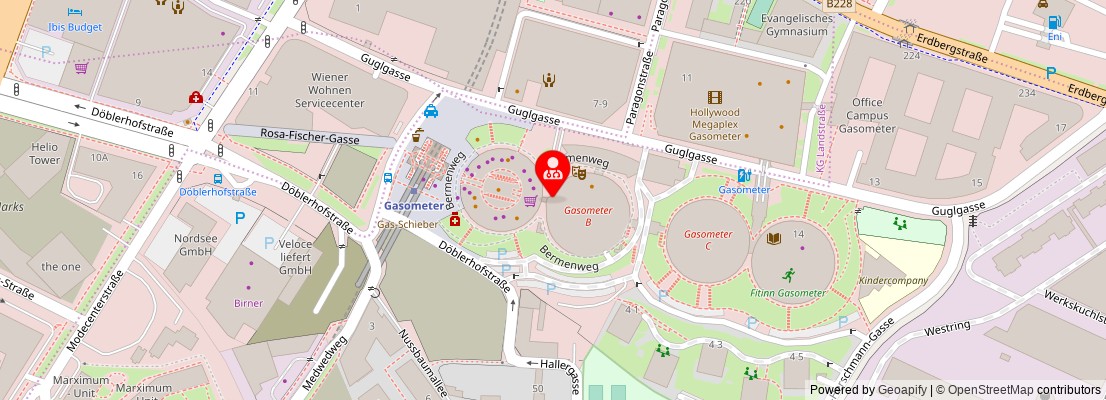 Street map section around the address