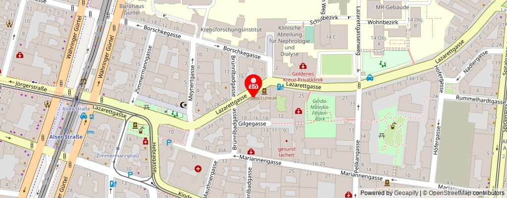 Street map section around the address