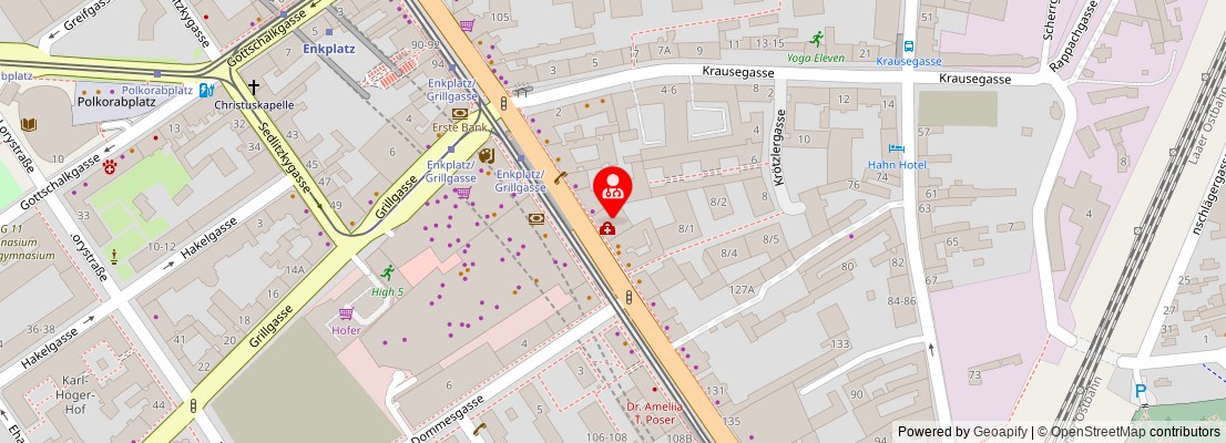 Street map section around the address