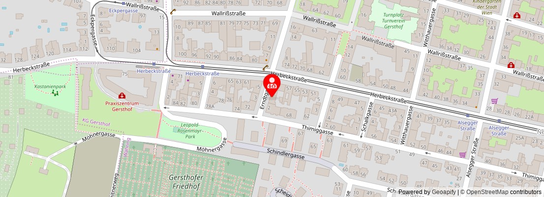 Street map section around the address