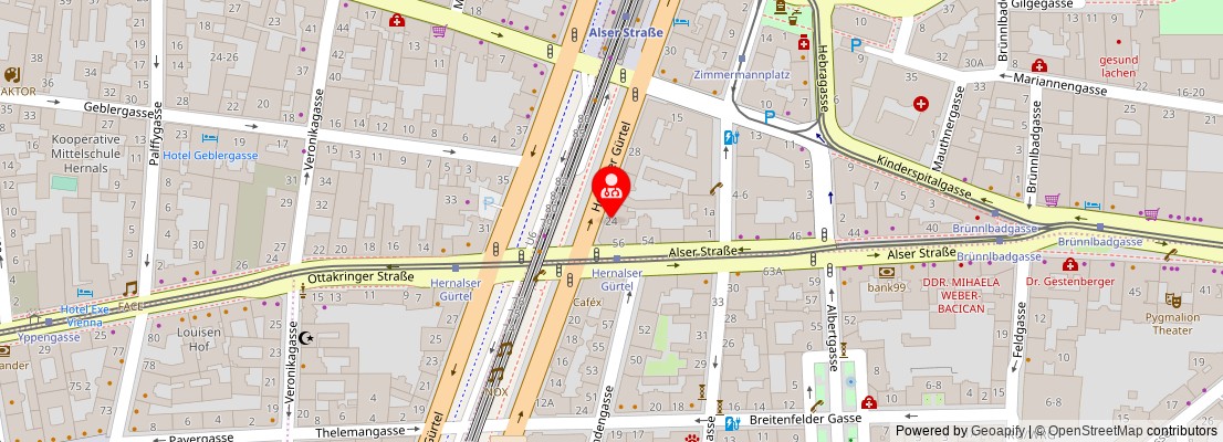 Street map section around the address