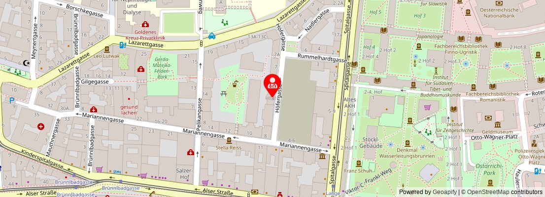 Street map section around the address