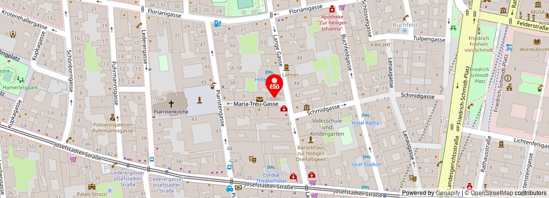 Street map section around the address