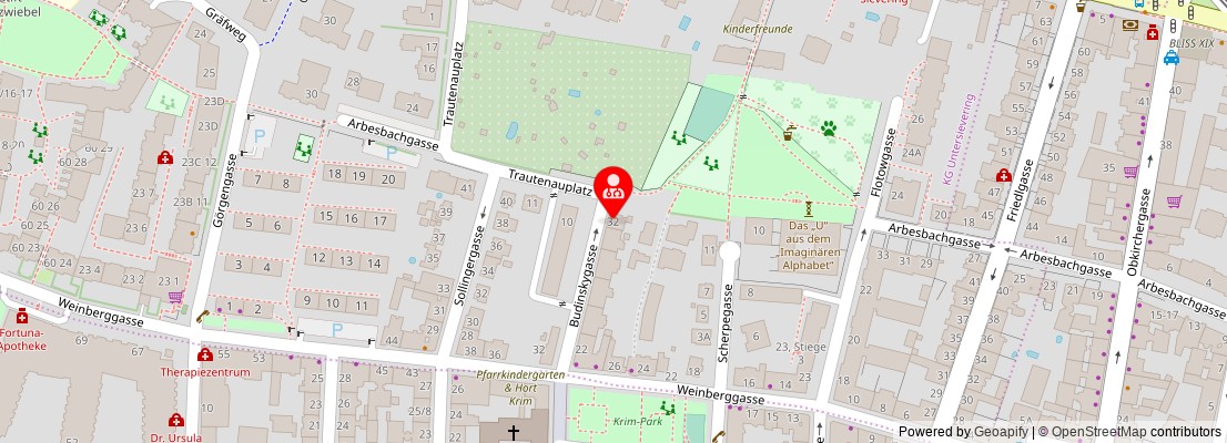 Street map section around the address