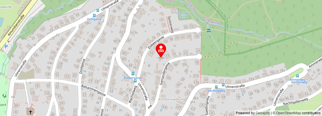 Street map section around the address