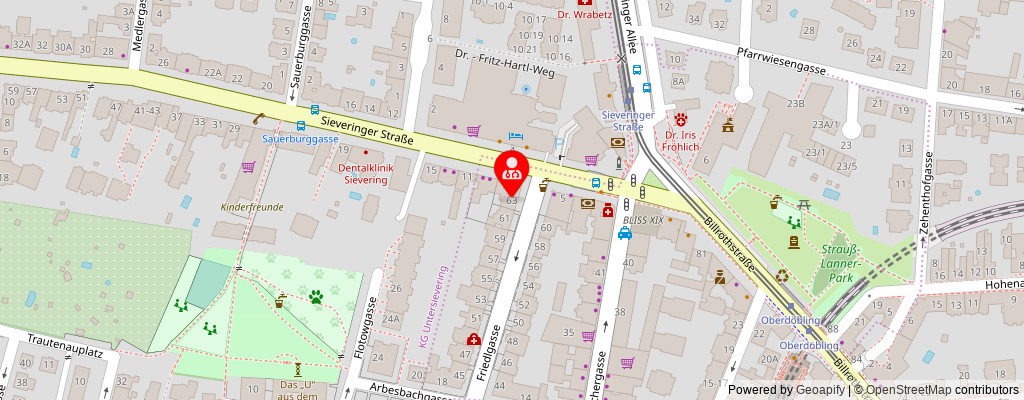 Street map section around the address