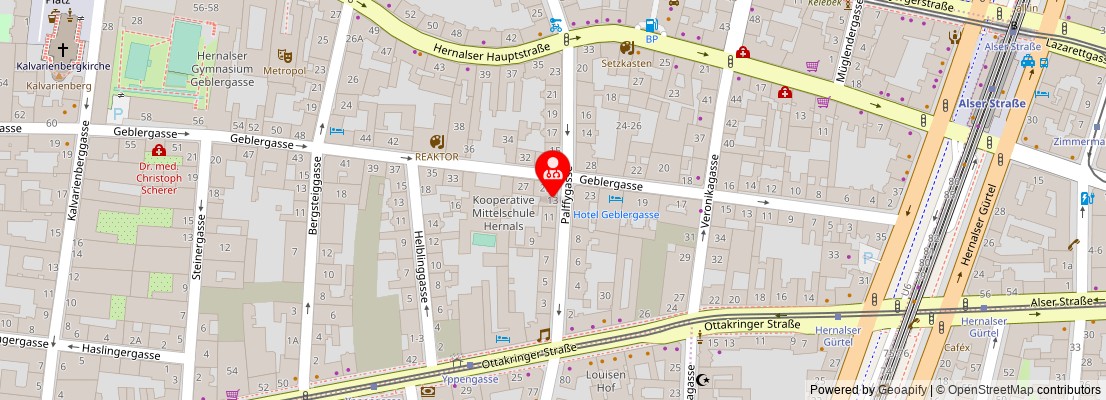 Street map section around the address