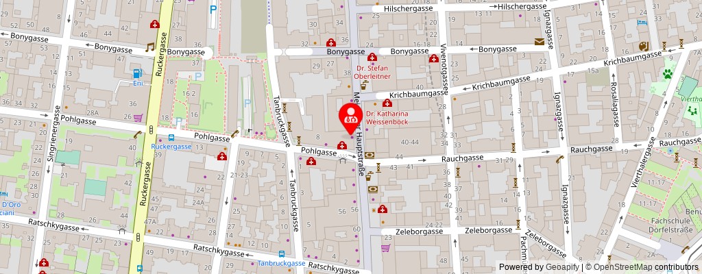Street map section around the address