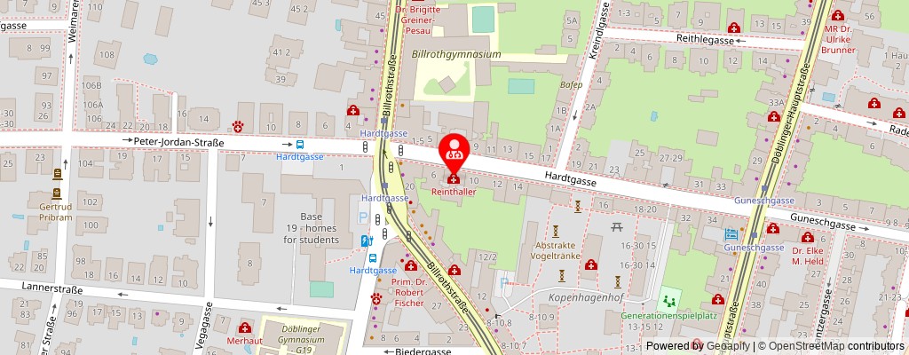 Street map section around the address