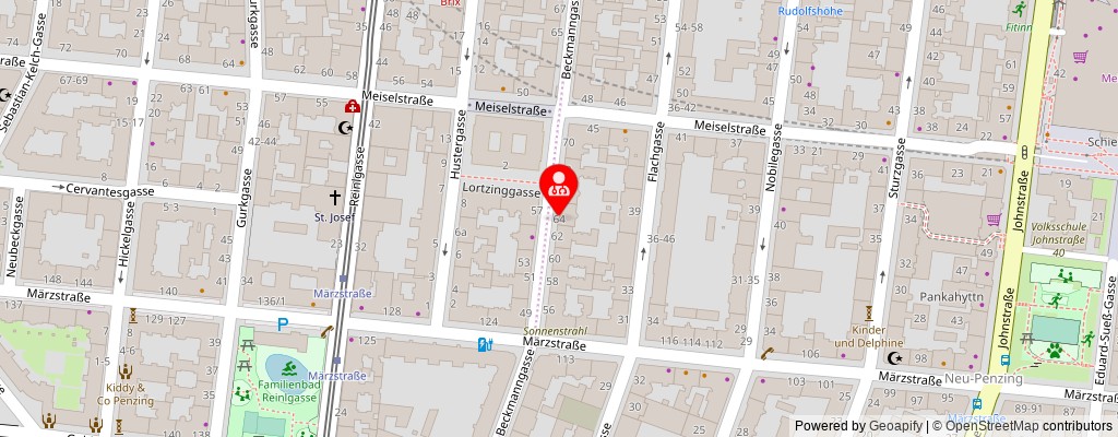 Street map section around the address