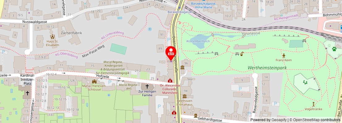 Street map section around the address