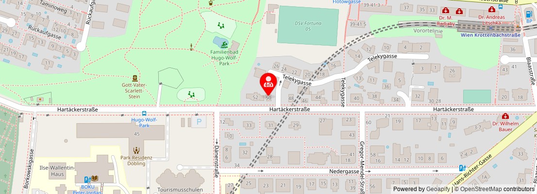 Street map section around the address