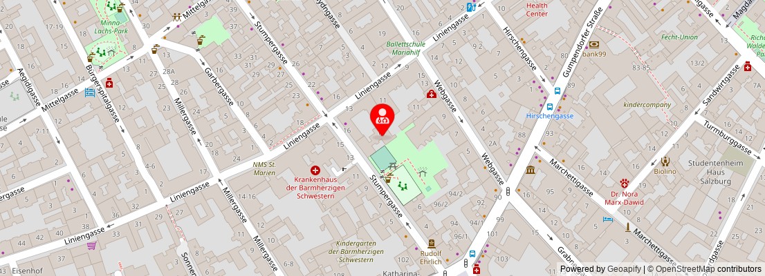 Street map section around the address