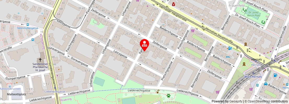 Street map section around the address