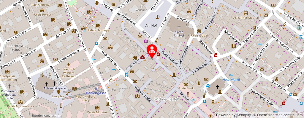 Street map section around the address