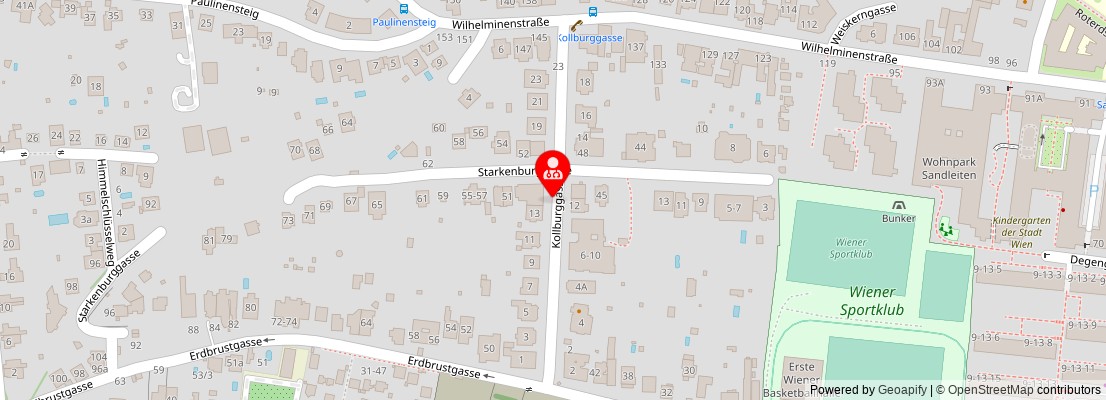 Street map section around the address