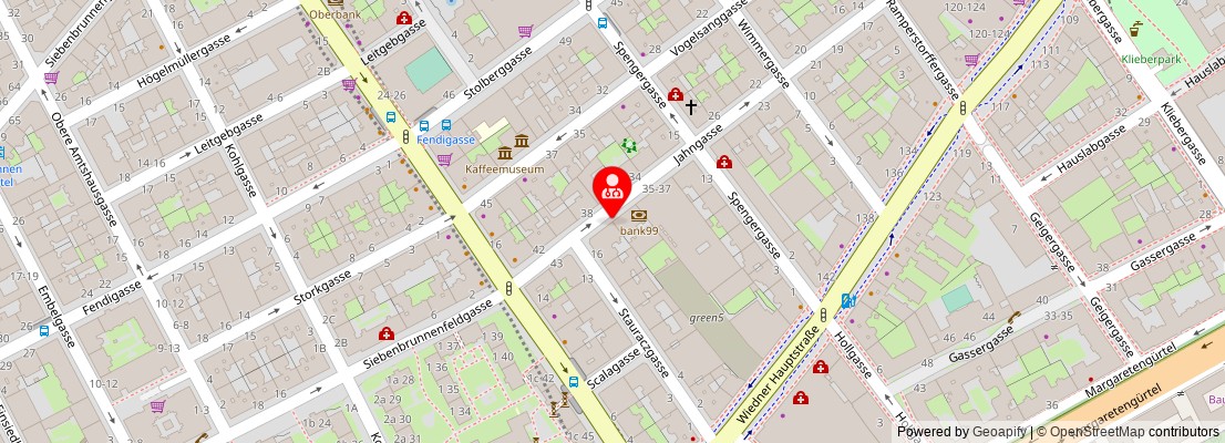 Street map section around the address