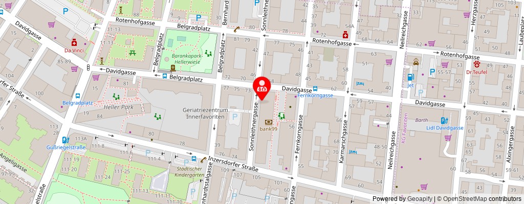 Street map section around the address
