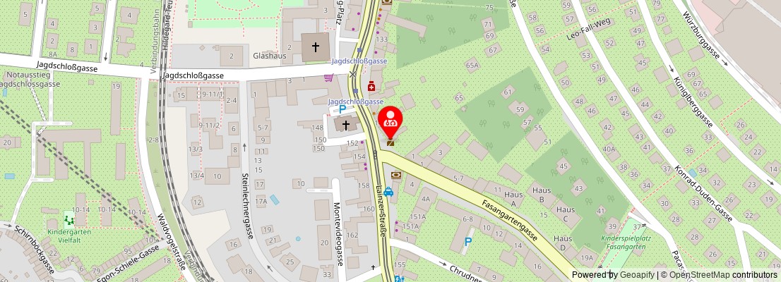 Street map section around the address